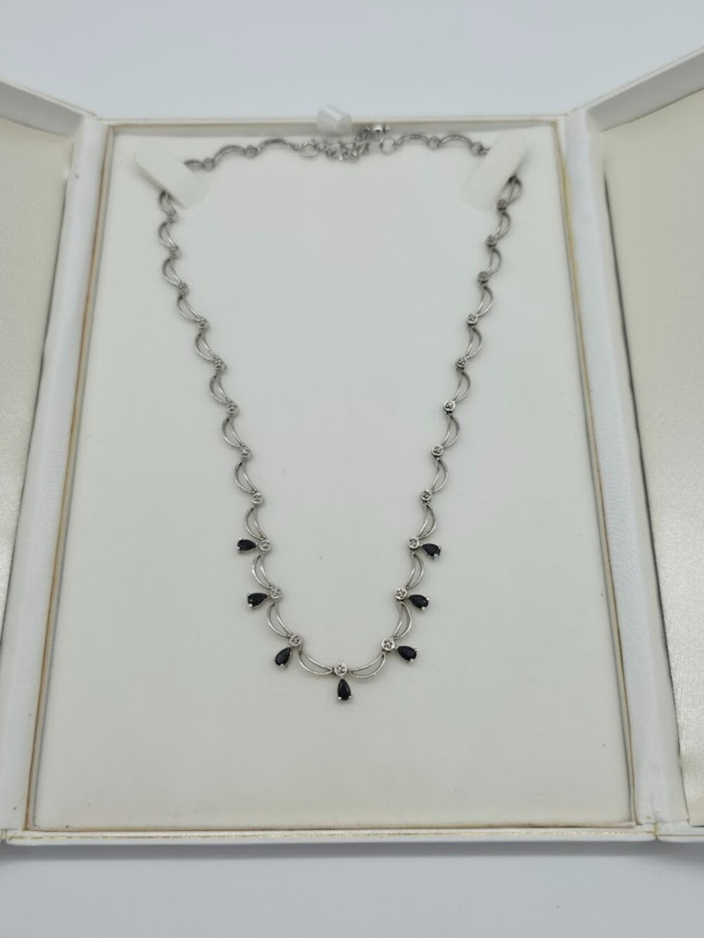 925 Sterling Silver Black Garnet Necklace Genuine Gemstone Women Fine Jewelry